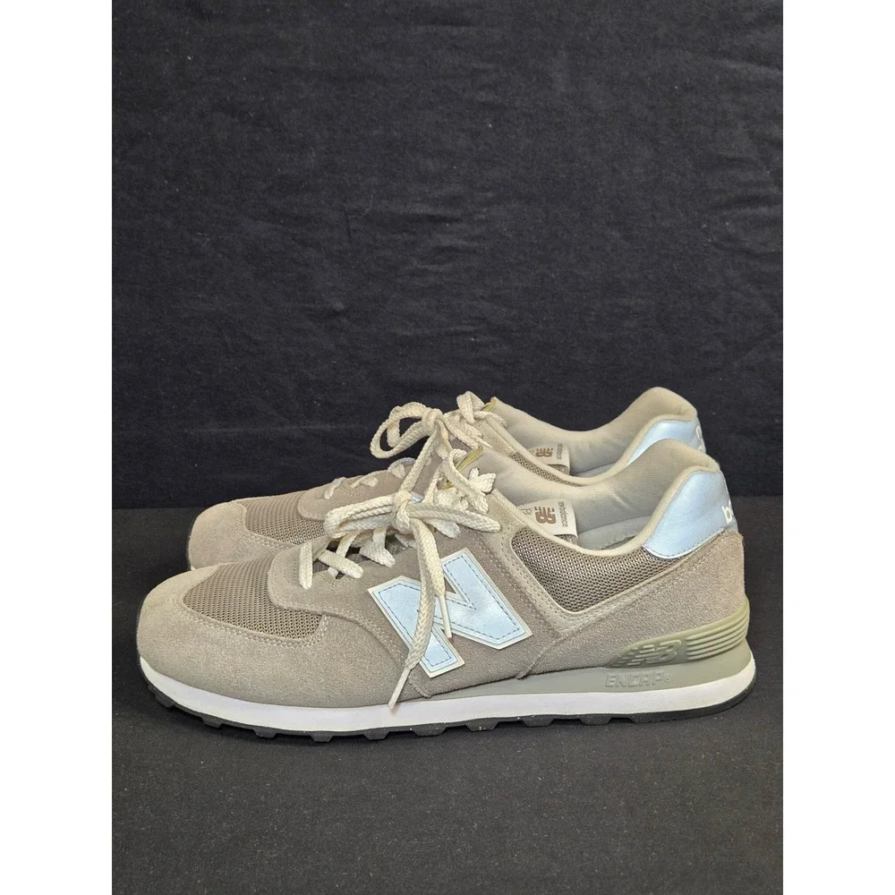 New Balance 574 Classic Men's Size 12 Grey Suede Sneakers ML574EVG
